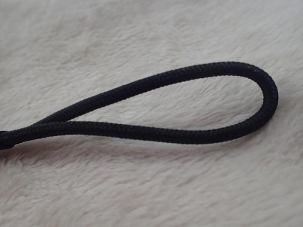 Black Zipper Puller With Nylon Cord With Rubber Ending For Garment , Bag