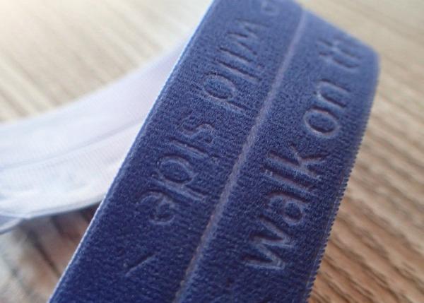 High Frequency Jacquard Elastic Band Embossed Customized Logo For Garment