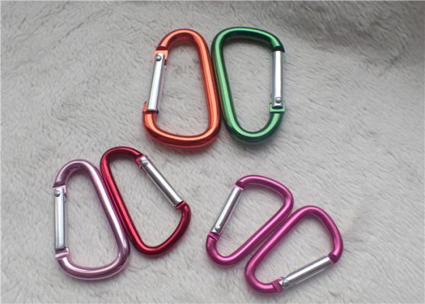 Small Personalized Promotional Gifts Carabiner Multiple Colors D - Shaped Mountaineering Buckle Metal Key Holder