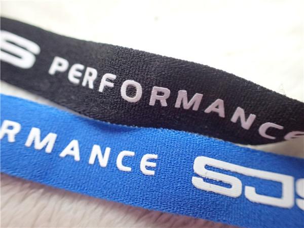 Professional Polyester Elastic  Cloth Band With Printing Silicone Logo