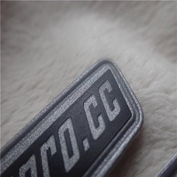 Outdoor Men Clothing Reflective PU Leather Patches High Frequency Sewing Line