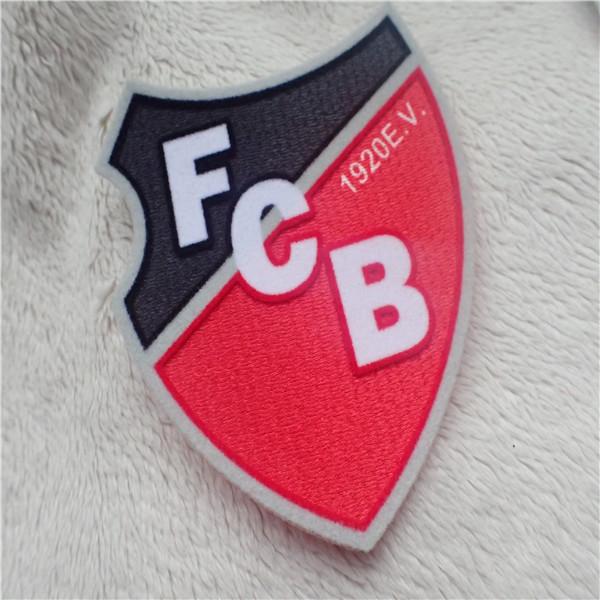 Durable And Washable Custom Clothing Patches Irregular Shield Plush Chromatically Flocking