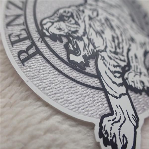 OEKO Custom Clothing Patches Irregular Shape Tiger Logo Silicon Heat Transfer Tatami Flocking