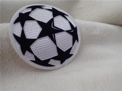 China Ball Shape Iron On Decorative Patches Hand In Hand Star Tatami Flocking Logo Sewing On Garment for sale