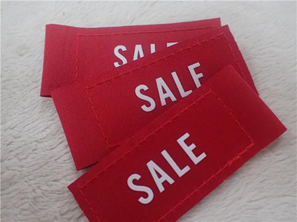 Silk Printing White Logo On Woven Clothing Labels For Jacket Comfortable