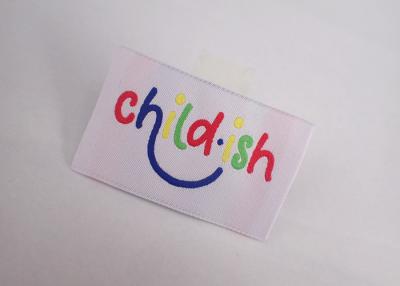 China Garment Clothes Woven Label Clothing Tag Low Minimum Customized Size for sale