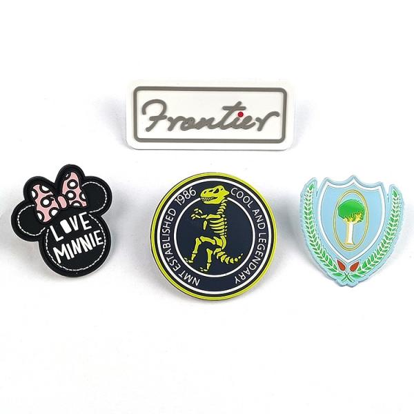 3D Logo Embossed Motif Rubber Patches PVC Badges For Sewing Clothing