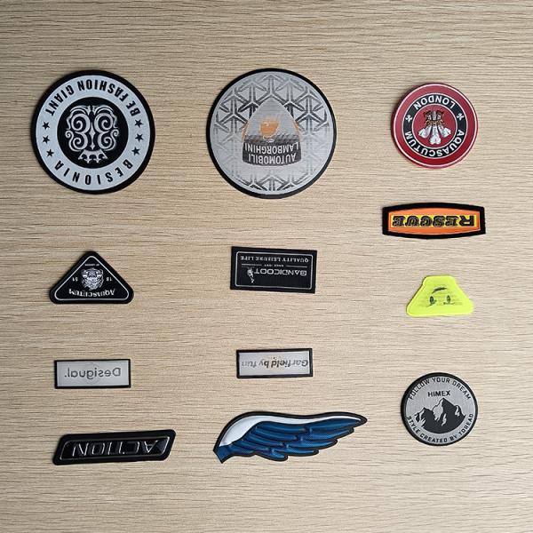 High Frequency Embossed Soft TPU Badges Patches Translucent Rainbow Name Logo