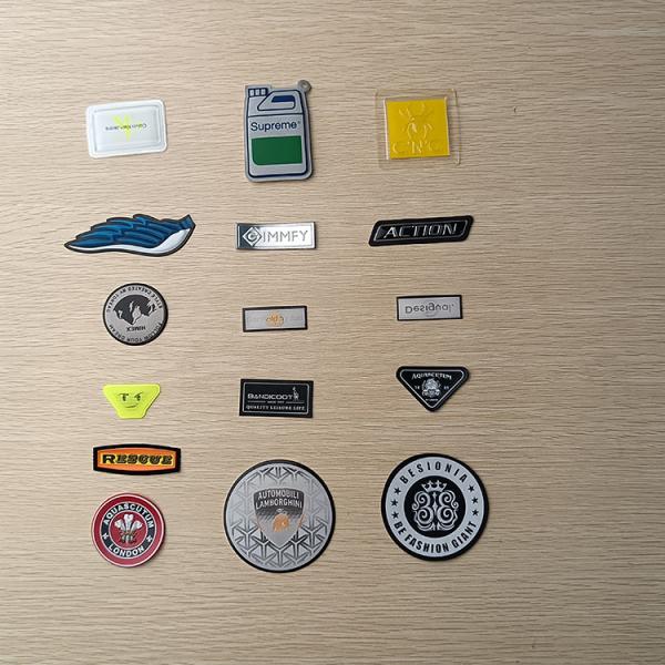 3mm Thick 3D Debossed Name Logo TPU Badges Patches Labels for Bags