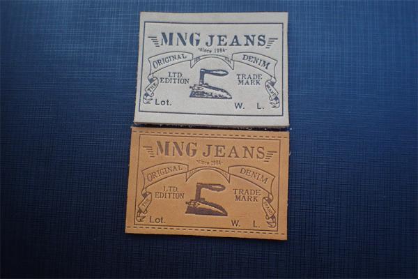 Eco Friendly Jeans Leather Patch Labels Embossed Logo For Uniform