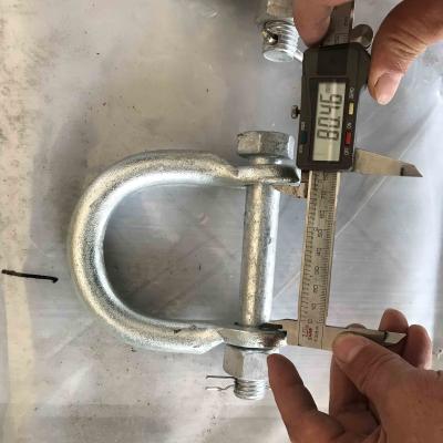 China Carbon Steel Overhead Line Fittings Electric Dip Galvanized Round Pin U Shackle for sale