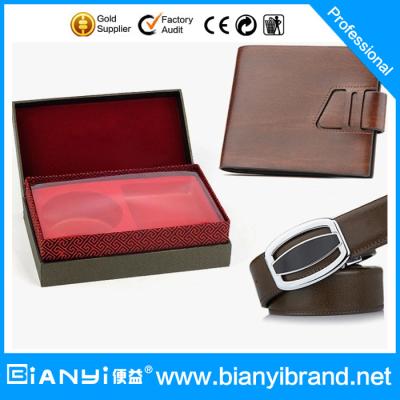 China Hot sale leather wallet and belt gift set for sale