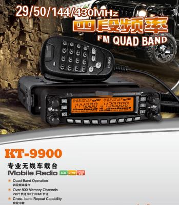 China KT-9900 High Quality Screen Waterproof Microphone New Arrival 800 Channels QUAD BAND Construction Site Service Hotel Property Management 800 Channels Mobile Radio Car Radio 25W FM en venta