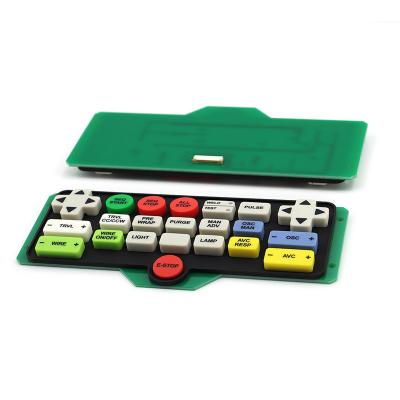 China FR4 PCB Membrane Keypad Switches With Rubber And Printing Different Color for sale