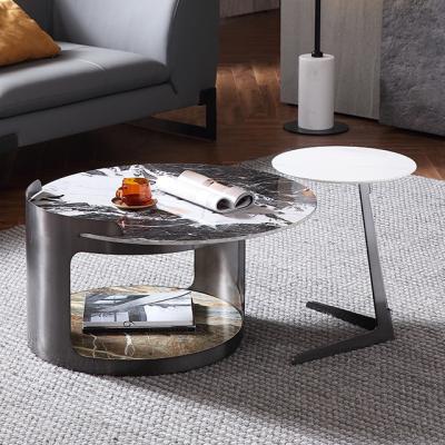 China Alkali Resistant Rock Plate Nesting Coffee Table Modern Circular Shape for sale