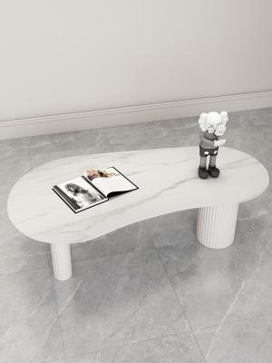 China Unique Shaped Marble Coffee Table With Wooden Base ODM for sale
