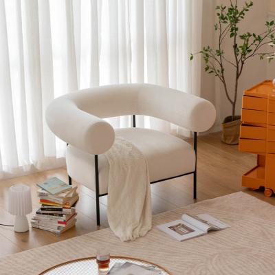 China White Cloth Fabric Leisure Chair Filling With 45d High Rebound Sponge for sale