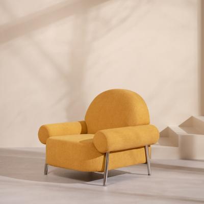 China Light Luxury Ergonomic Nordic Single Leisure Chair Yellow Cloth 89*80cm for sale