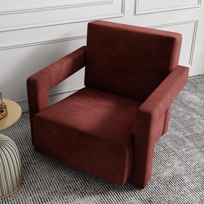 China Light Luxury Modern Minimalist Nordic Style Armchair Red Cloth for sale