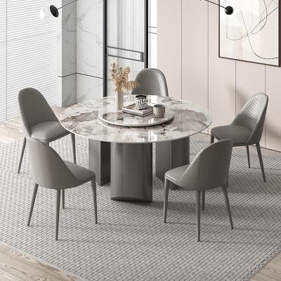 China Stainless Steel Rock Board Dining Table 75cm High Rotate for sale