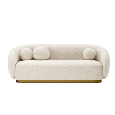 China 240cm×85cm Modern Fabric Sofa Set White Flannel Sponge Filling for sale