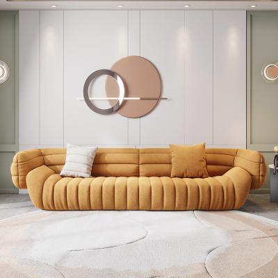 Chine Couleur moderne de Sofa Set Three Seater Yellow de tissu d'appartement à vendre