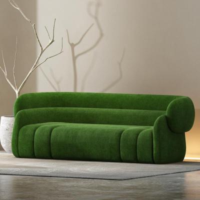 Chine Costume moderne Sofa For Bedroom de velours de Seat du tissu 3 de flanelle à vendre