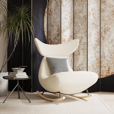 China Cadeira de balanço branca Teddy Flannel Material da sala de estar da baetilha L102*W86 à venda