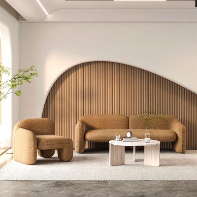China Tela moderna curvada Sofa Set High Density Sponge del terciopelo para el comedor en venta