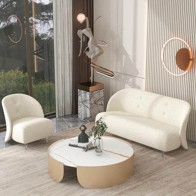 China Tela moderna Sofa Set White Flannelette Couch de los muebles de la sala de estar en venta
