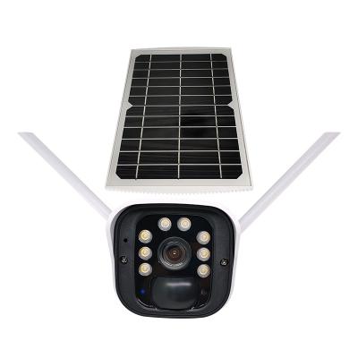 China Solar Security Camera Outdoor Wireless Battery Powered 1080p Home WiFi Spotlight Color Night Vision IP66 PTZ Camera for sale