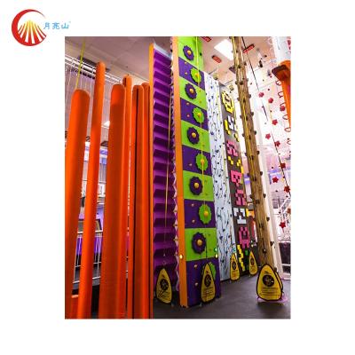 China Fun And Excitement Bright Red Rock Climbing Wall For Children en venta