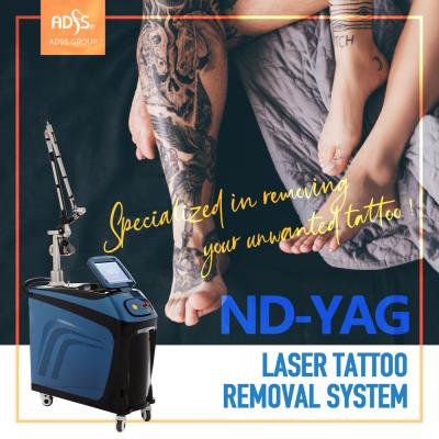 China Máquina vertical ISO13485 del retiro del pelo del laser de la máquina del laser del ND Yag y del retiro del tatuaje en venta