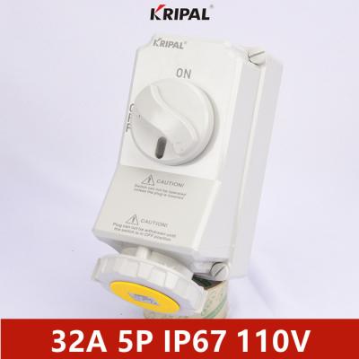 China 63A 3 Pole IP67 IEC Socket with switches and Mechanical Interlock for sale
