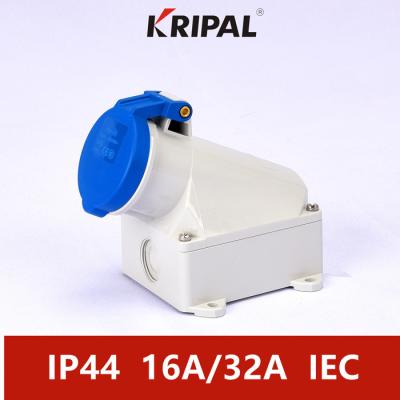 China 16A 3P IP44 IEC Standard Industrial Wall Mounted Socket Waterproof for sale