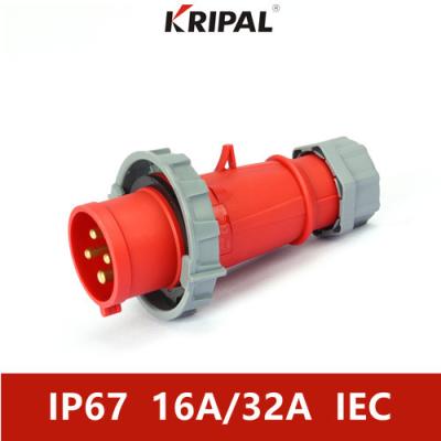 China Single Phase 4P 32A IP67 Industrial Phase Inverter Plug Waterproof for sale