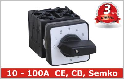 China 10 Position Rotary Switch , Manual Changeover Switch 63A 80A 100A for sale