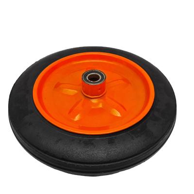 China Transporting POLYURETHANE Puncture Free Replacement Wheelbarrow Tire Wheel For Lawn Yard Garden Cart Trailer Wagon for sale