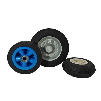 China 6*2 rubber power wheel solid wheel with metal rim for trolley and small machine for sale
