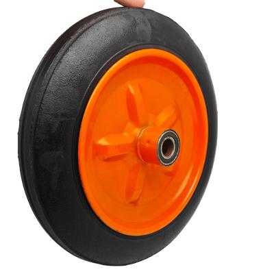 China OEM Plastic Trolley Wheel Moulding Solid Tyre Rubber Garbage Can Wheel for sale