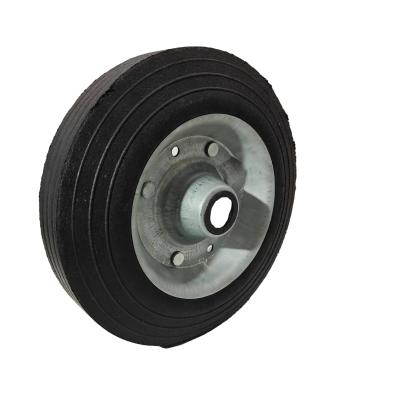 China 5 Inch Rubber Spare Parts Small Solid Rubber Wheels For Hotel Luggage Cart for sale