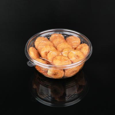 China Round Clear Cookies Pastry Disposable Plastic Food Box Desserts Salads for sale