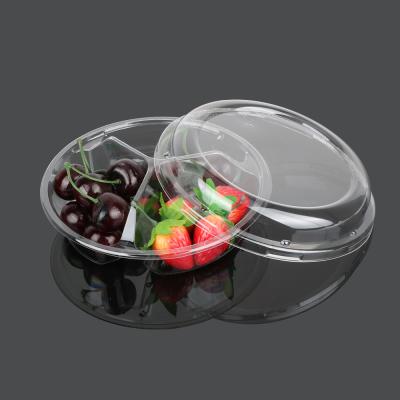 China Round Covered 18.5*18.5*5.5cm Plastic Food Tray Packaging for sale