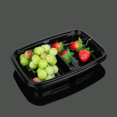 China 2 Compartment Square Polyethylene Terephthalate Tray for sale
