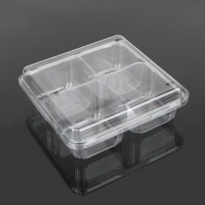 China Supermarket 4 Compartment Blister Disposable Plastic Food Box for sale