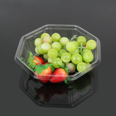China Clear Octagonal 19*19*5cm Disposable Fruit Tray for sale