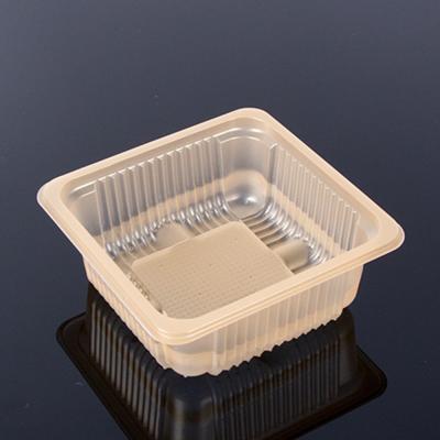 China Golden Square 7.5*7.5*3.2cm Mooncake Plastic Tray for sale