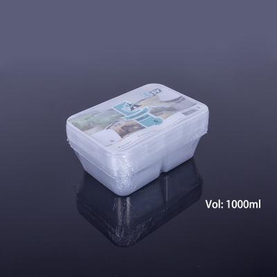 China Disposable 1000ml 2 Compartment Takeaway Containers for sale