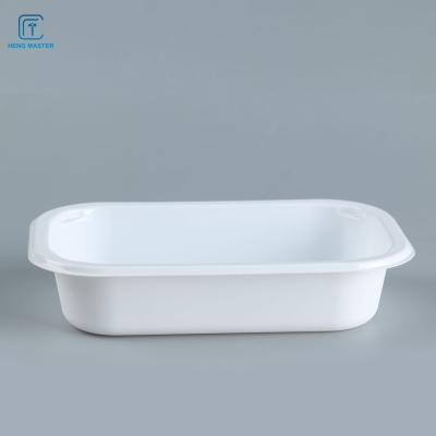 China empacotamento de alimento branco seguro das bandejas da micro-ondas CPET de 18*13*3cm à venda