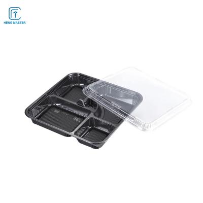 China 5 Compartment Microwavable Disposable Plastic Meal Tray for sale